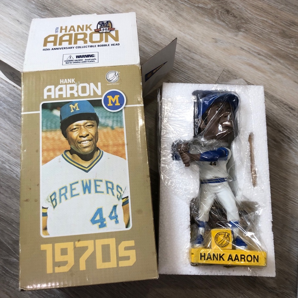 Hank Arron Brewers bobble head NIB. Only taken out of box for pics.